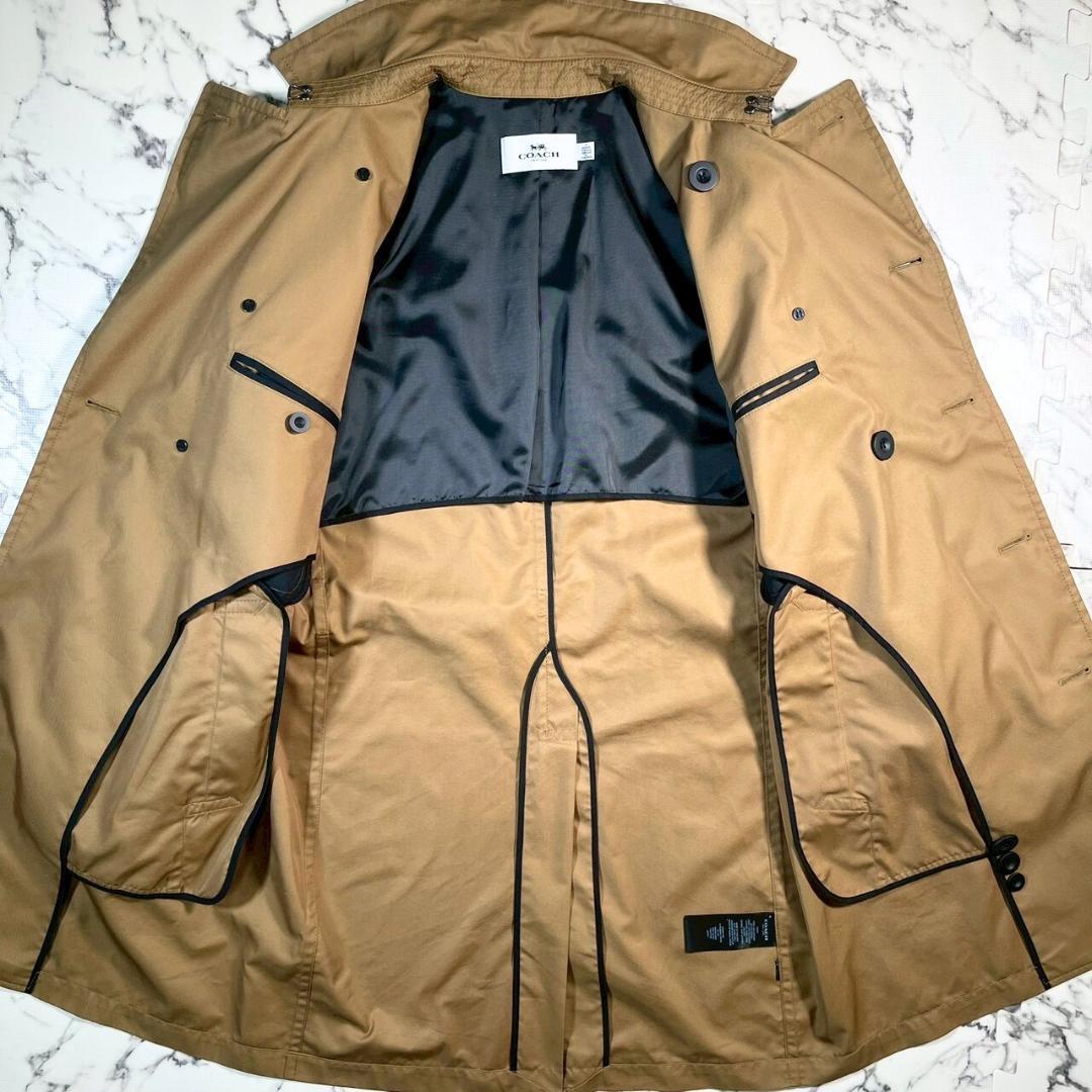 ✨極美品/レザー切替✨COACH トレンチコート ベルト ベージュ 175/L位