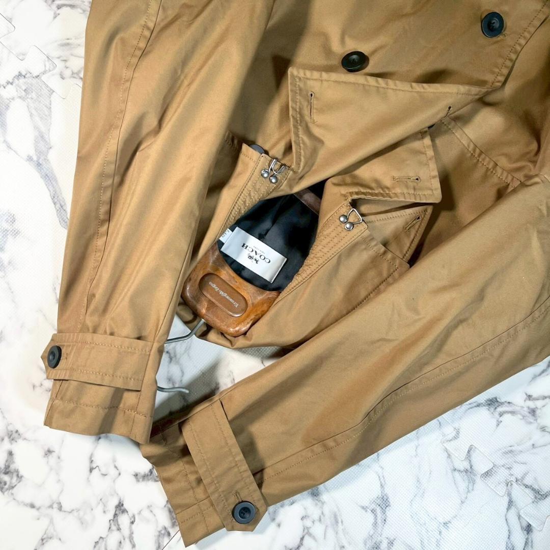 ✨極美品/レザー切替✨COACH トレンチコート ベルト ベージュ 175/L位