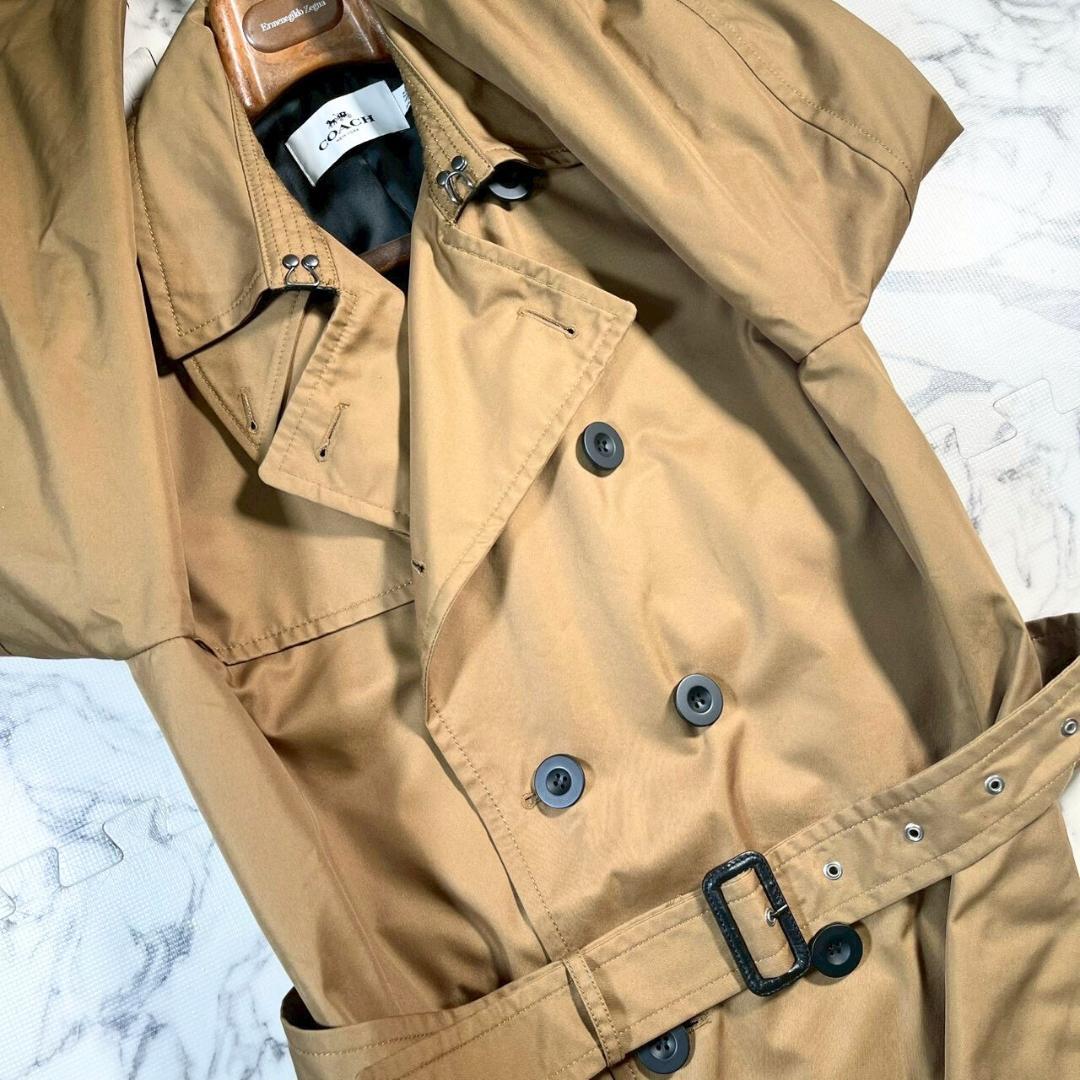 ✨極美品/レザー切替✨COACH トレンチコート ベルト ベージュ 175/L位