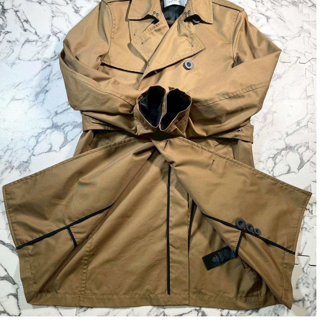 ✨極美品/レザー切替✨COACH トレンチコート ベルト ベージュ 175/L位