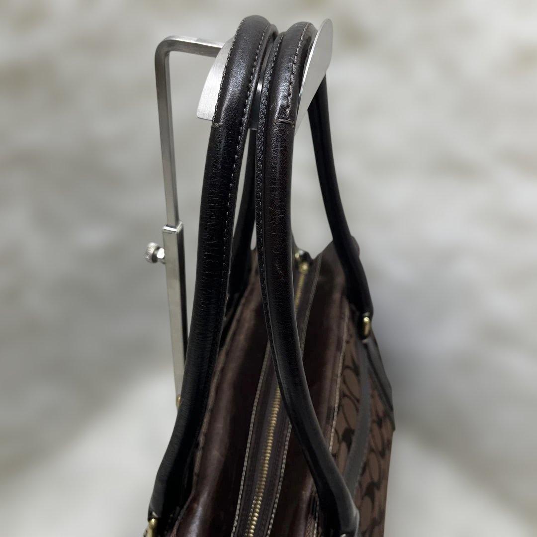 美品COACH トートバッグ 黒 肩掛け キャンバス レザー 11063 コーチ