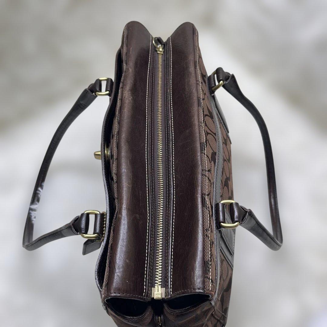 美品COACH トートバッグ 黒 肩掛け キャンバス レザー 11063 コーチ