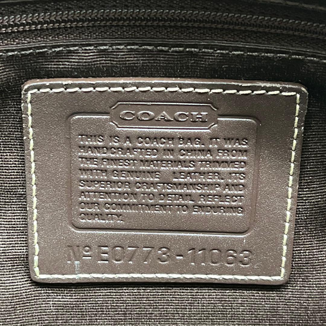 美品COACH トートバッグ 黒 肩掛け キャンバス レザー 11063 コーチ