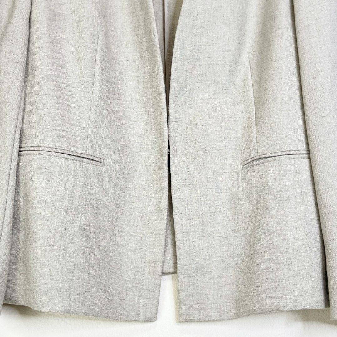 23区大きいサイズ プレーンウェーブノーカラージャケット
