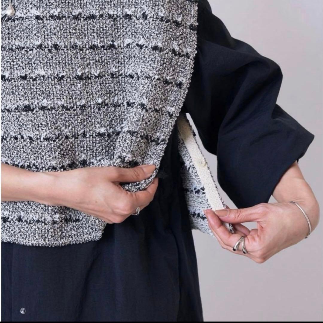 タグ付き新品　ビアズリー ツイードニットポンチョ　定価20,900