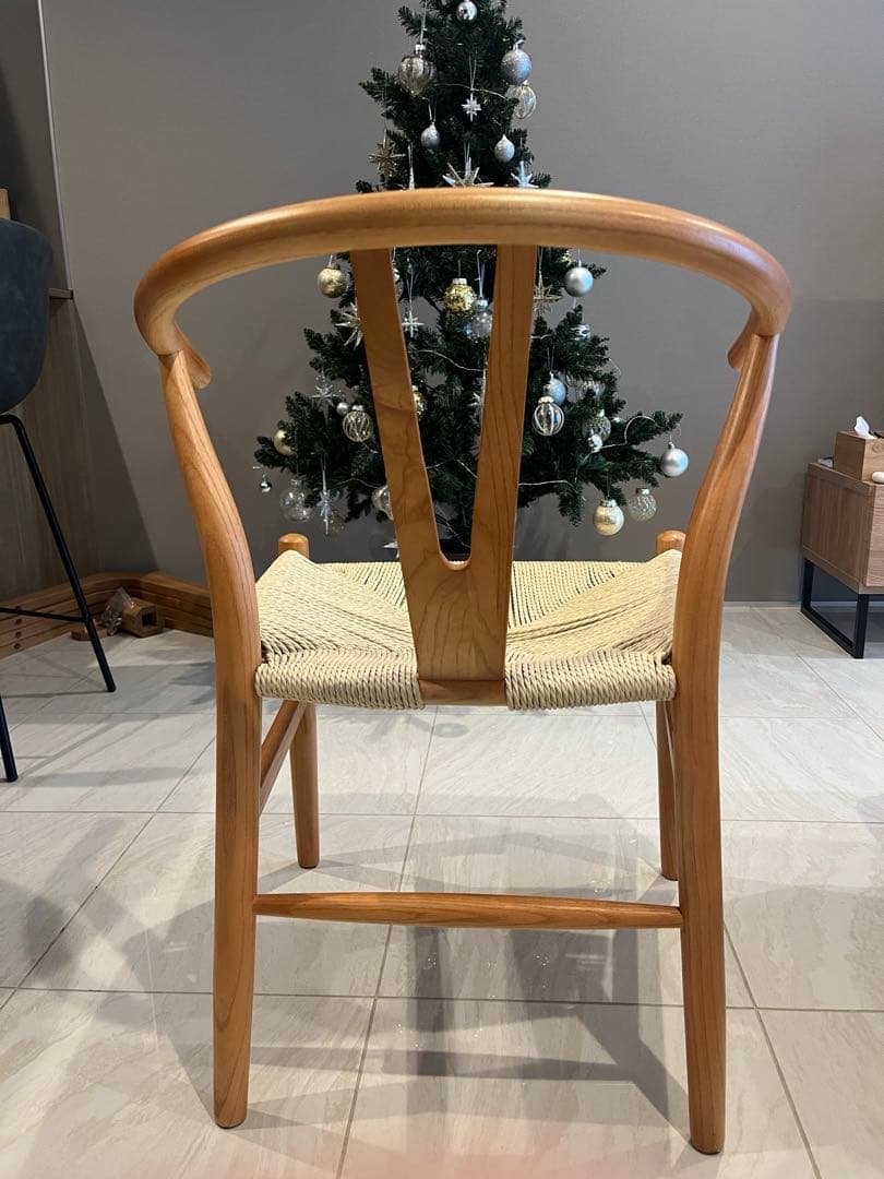 2脚セット Ｙチェア ソープ仕上げ オーク 座面高45 北欧 木製アームチェア