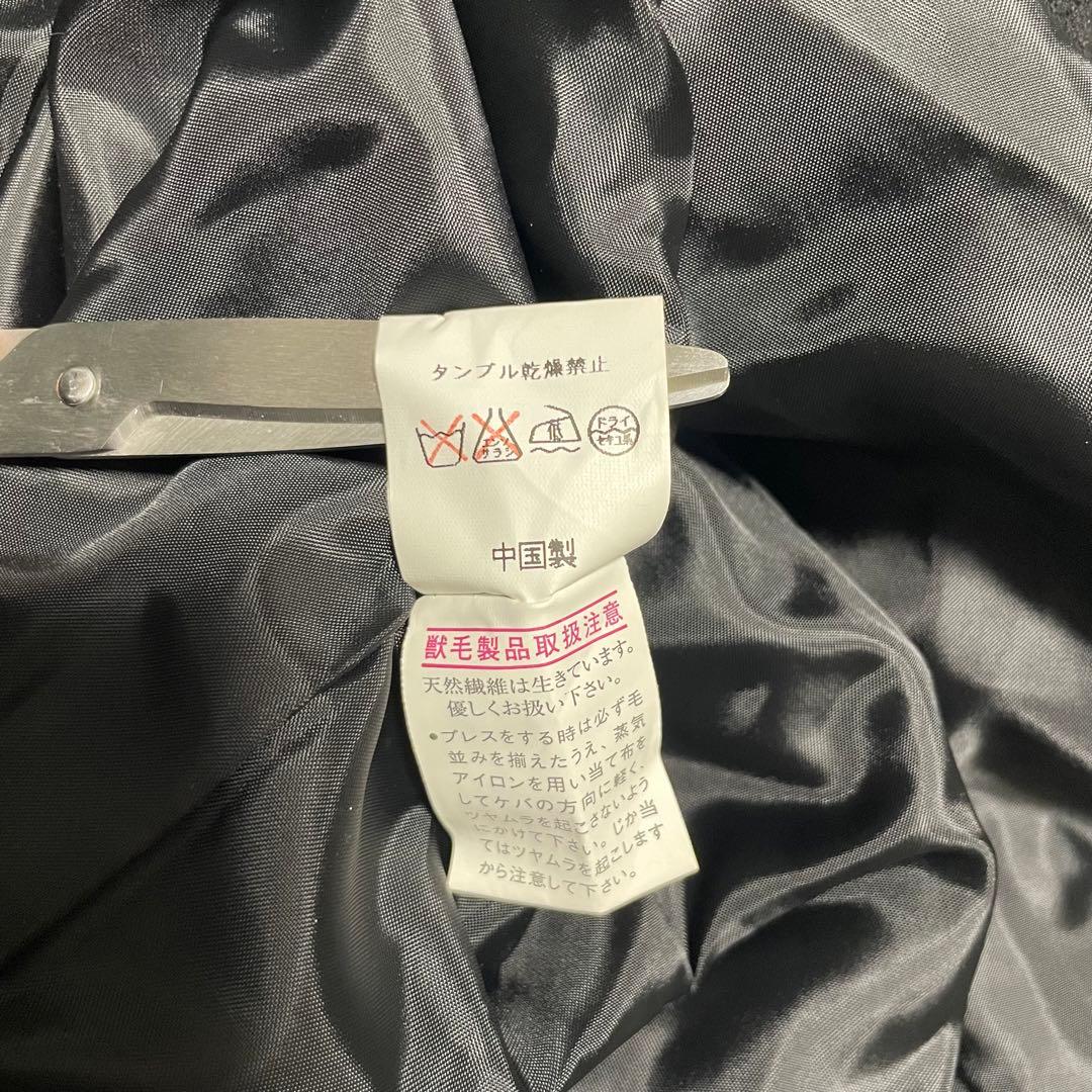 カシミヤ100%【SCHANVENU】マキシ丈比翼ロングコート ベルト 黒 M