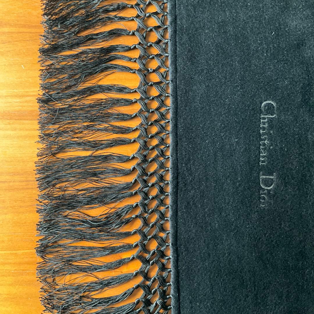 【クリスチャン・ディオール】 ショール　大きめ　カシミア　黒色