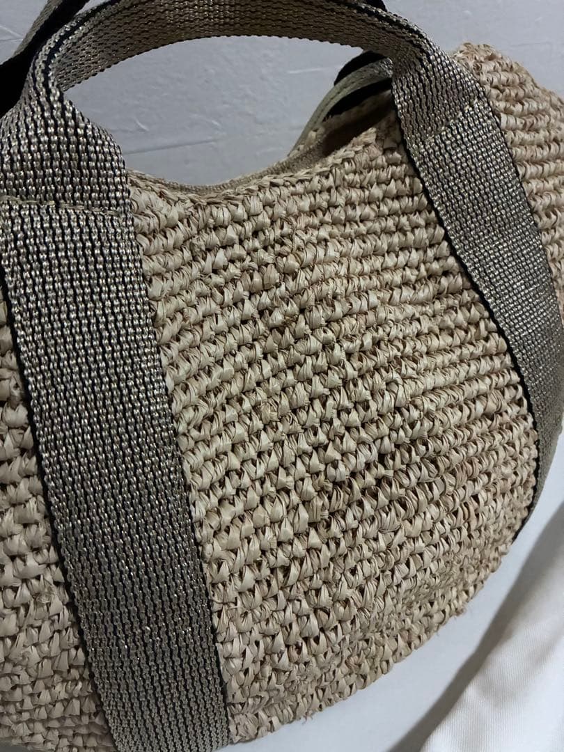 ヴィオラドーロ カゴバッグ サンドロ ラフィアテープハンドルトート