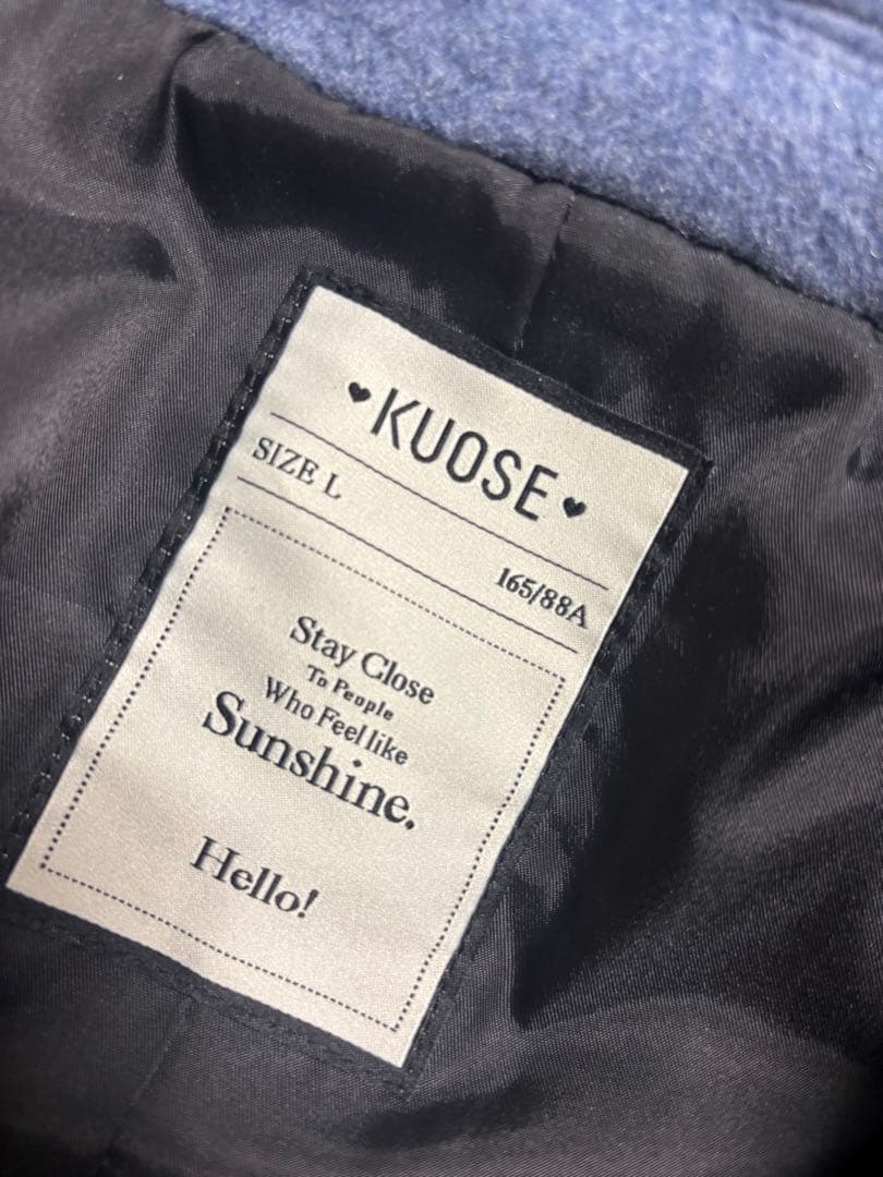 kuose バイカラー リボンカラーコート 正規品 ブラック