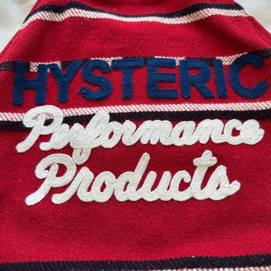 ヒステリックグラマー　スタジャン 赤 クリーム　牛革