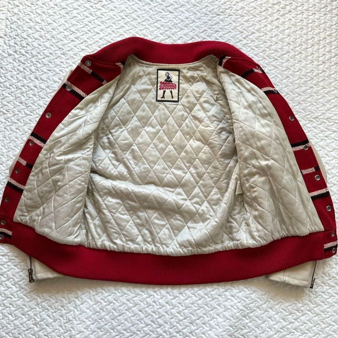 ヒステリックグラマー　スタジャン 赤 クリーム　牛革