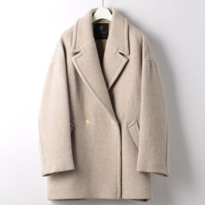 グリーンレーベルリラクシング マンテコ ピュア ショートコート M グレージュ