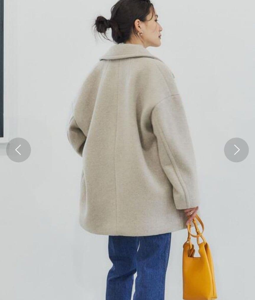 グリーンレーベルリラクシング マンテコ ピュア ショートコート M グレージュ