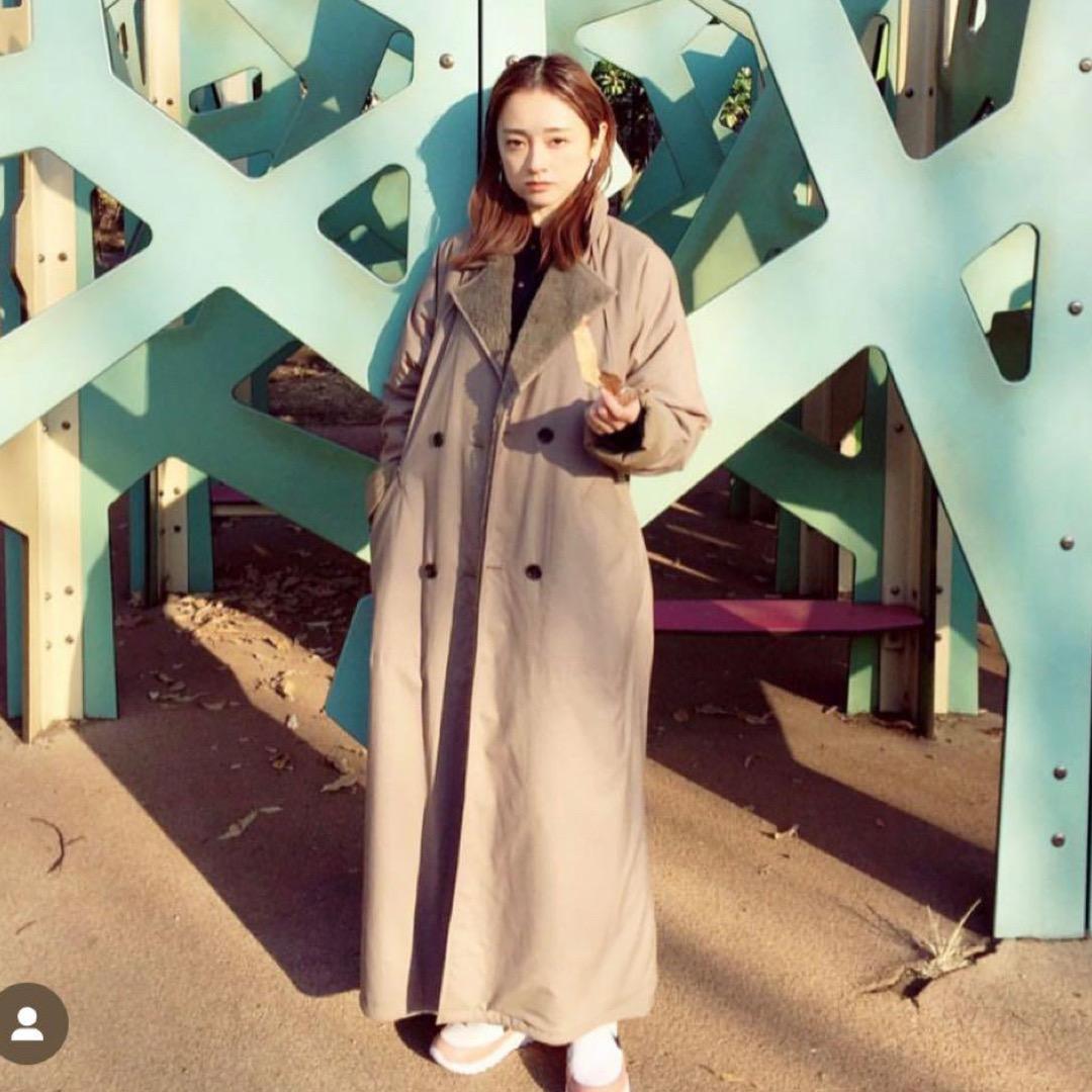 CLANE クラネ リバーシブルミリタリーロングコート 安達祐実着用 ベージュ