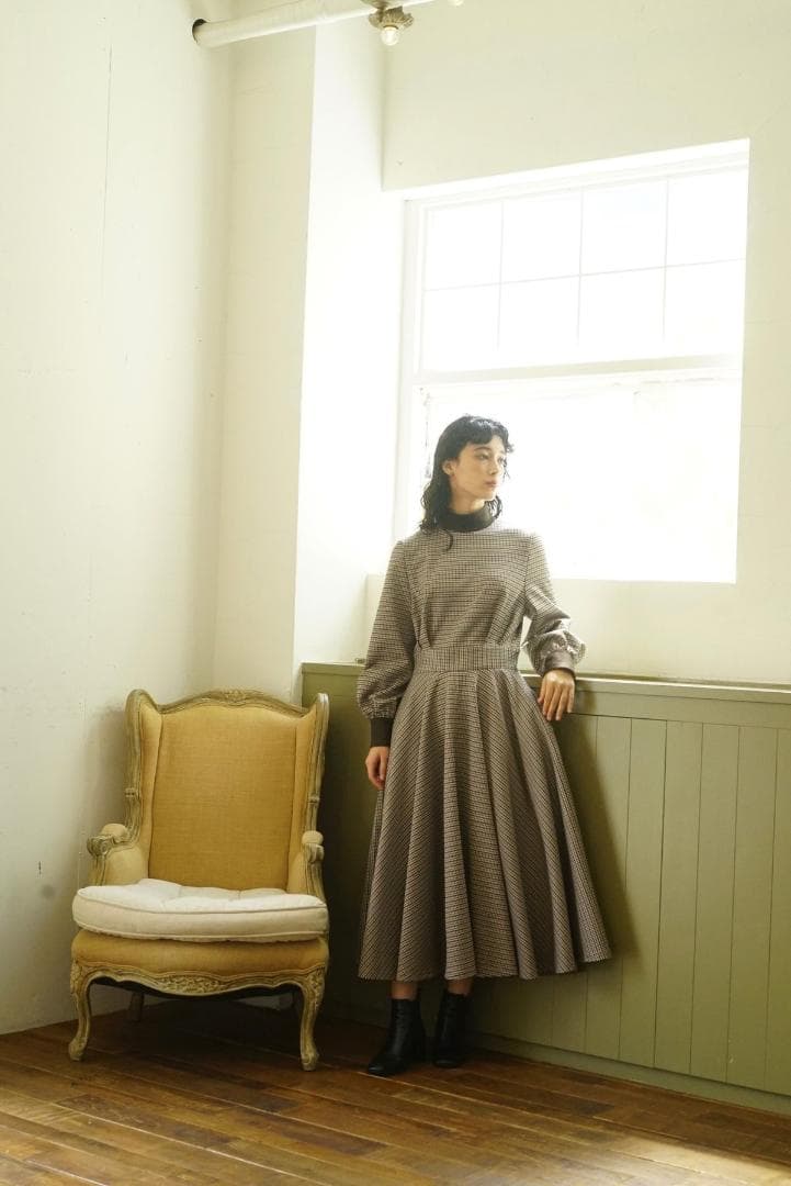 foufou チェックワンピース　千鳥 ワンピース