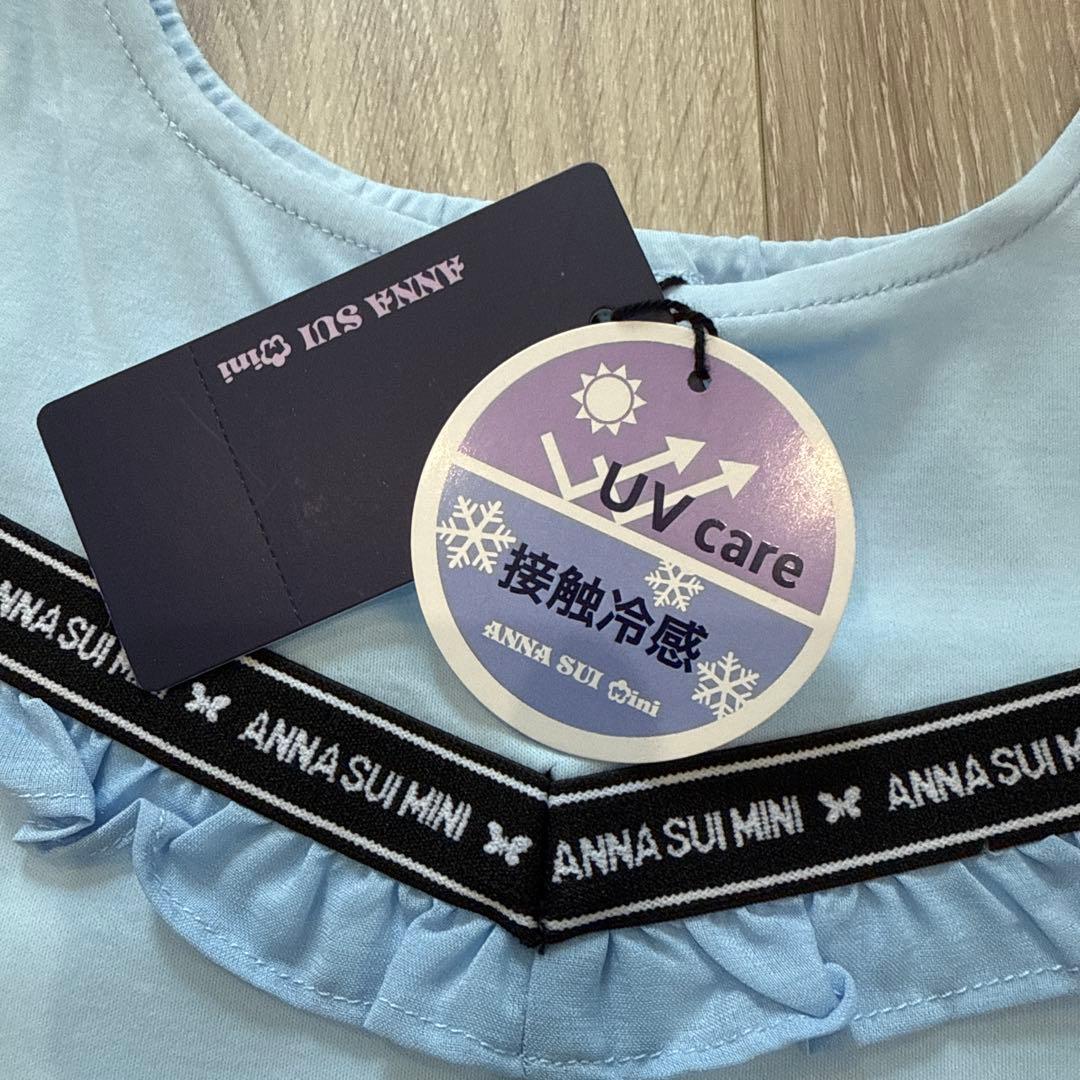 ANNA SUI MINI ＵＶケア　接触冷感　肩あきフレアワンピース　140