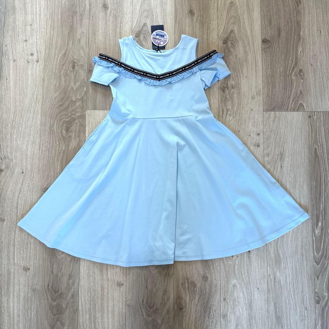 ANNA SUI MINI ＵＶケア　接触冷感　肩あきフレアワンピース　140