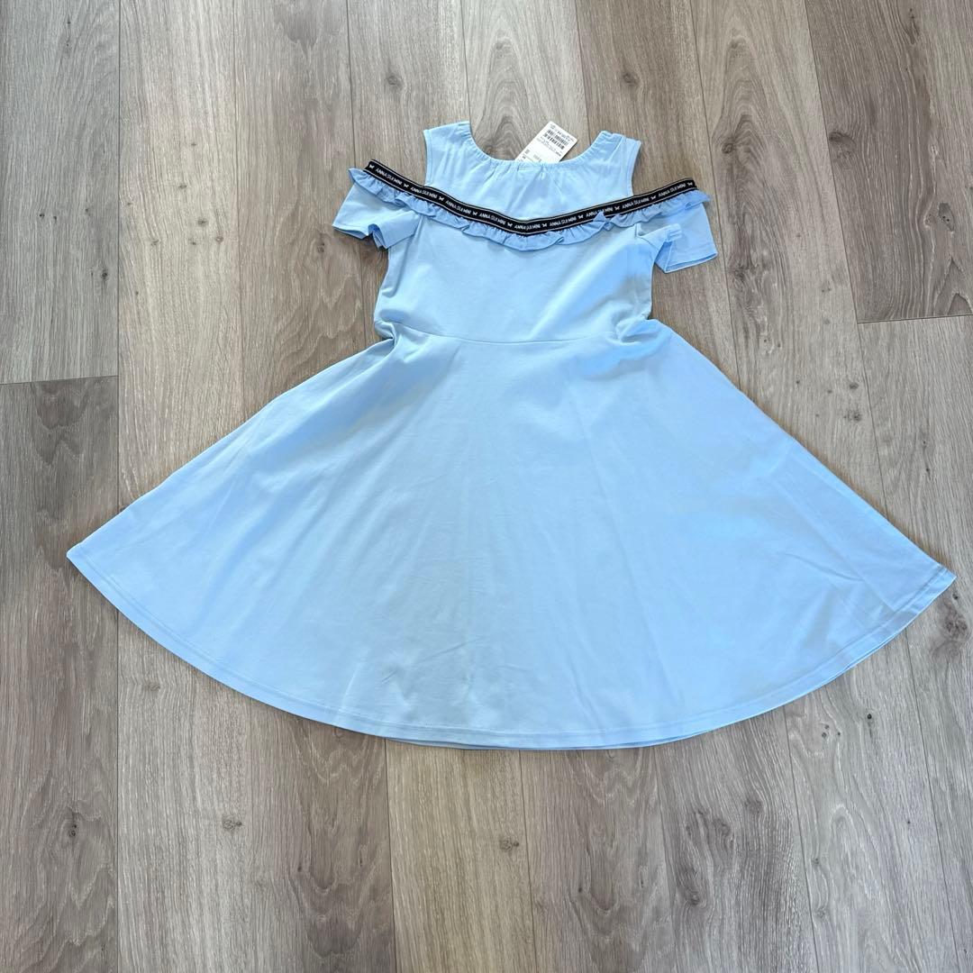 ANNA SUI MINI ＵＶケア　接触冷感　肩あきフレアワンピース　140