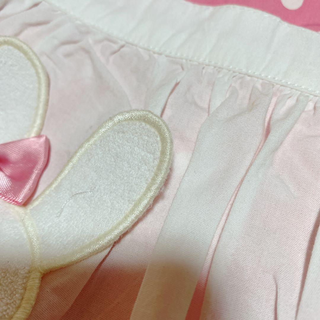 うさぎエプロン×ドットワンピース/シャーリーテンプル