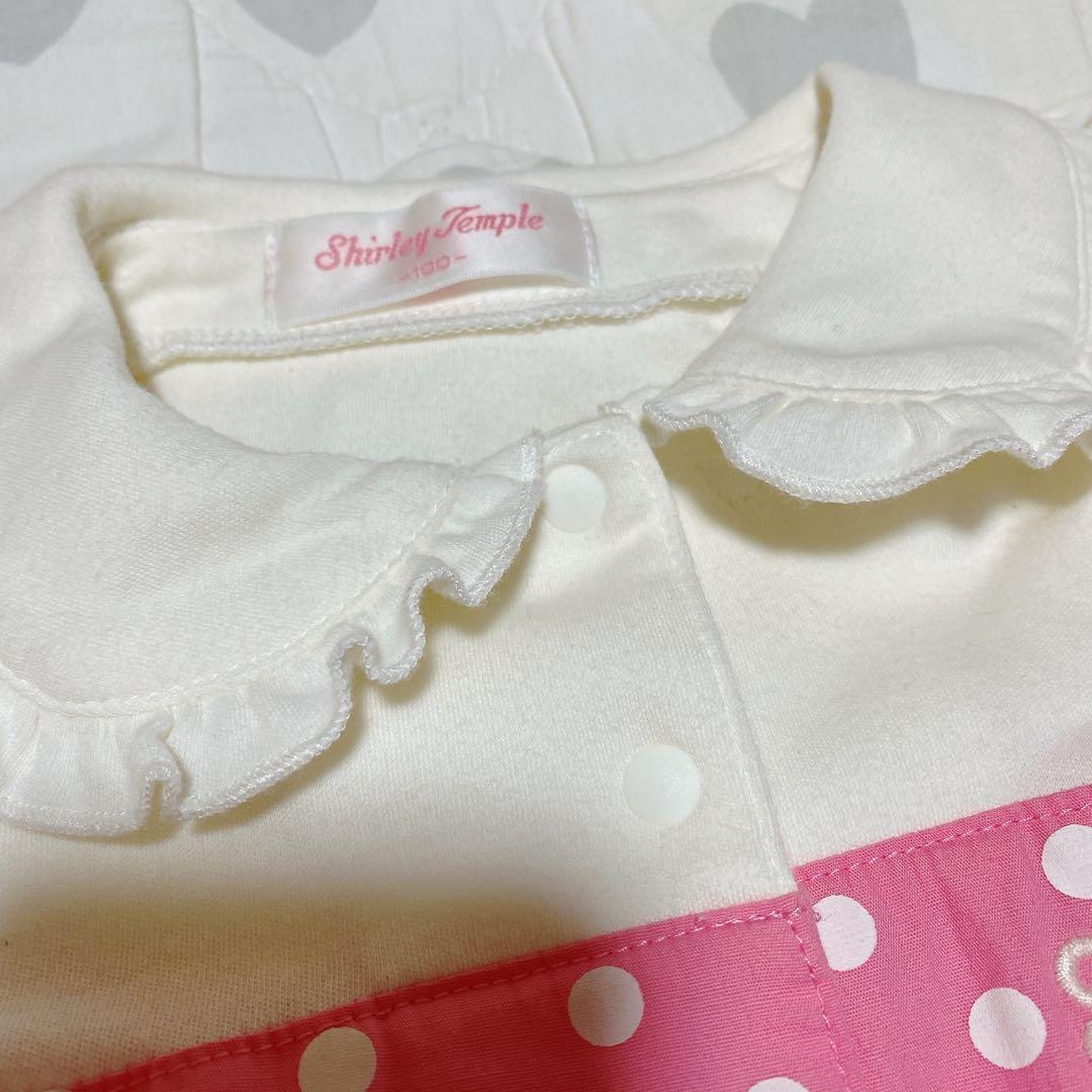 うさぎエプロン×ドットワンピース/シャーリーテンプル