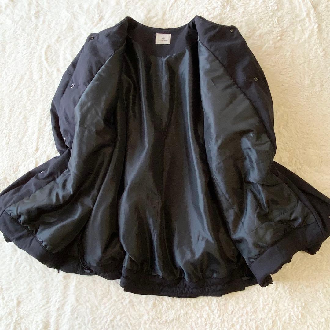 未使用級♡グリーンレーベル リラクシング パフィー ノーカラー ブルゾン 黒