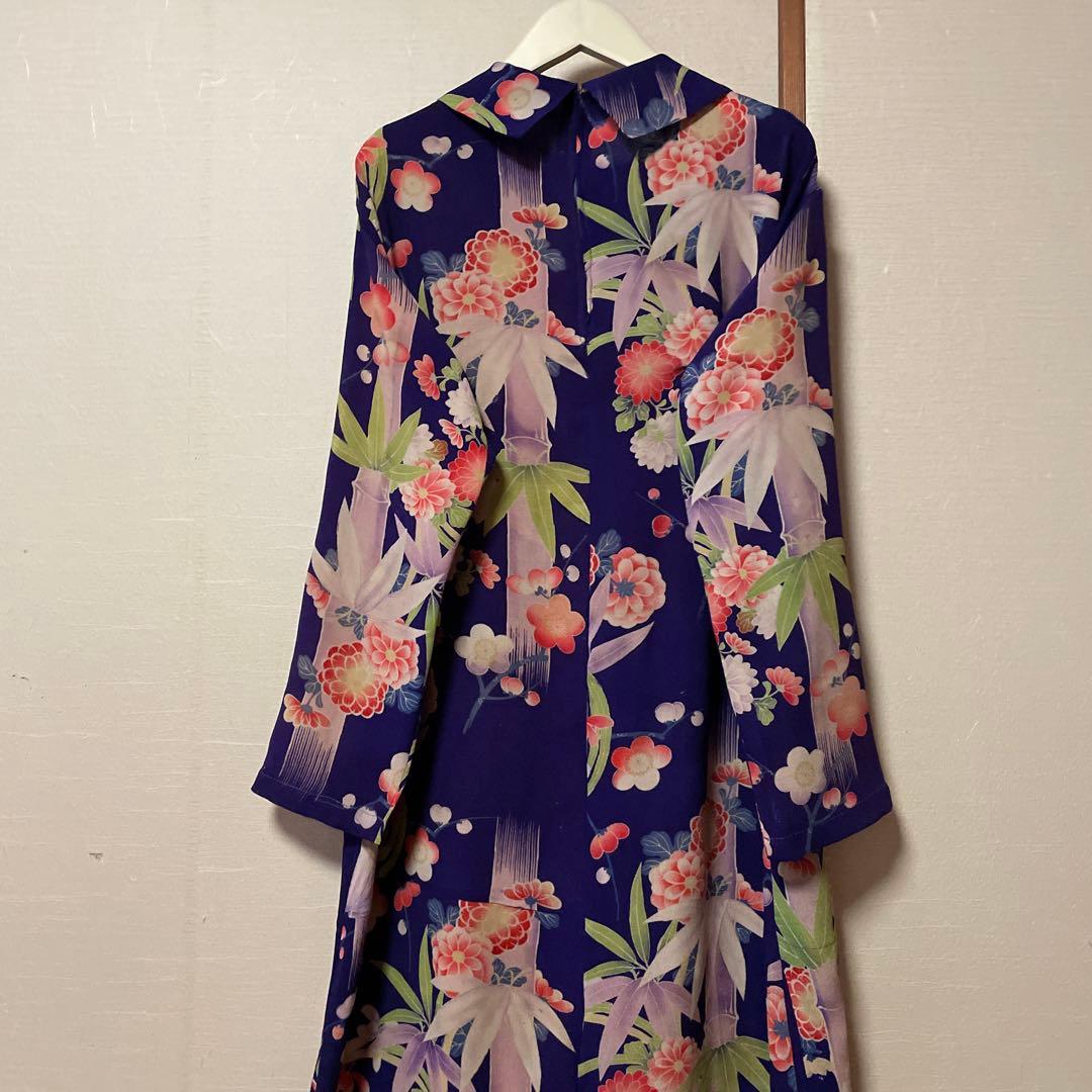 専用　シュウ様　新春　お値下げ　大正ロマン縮緬\"祝い花\"ワンピース