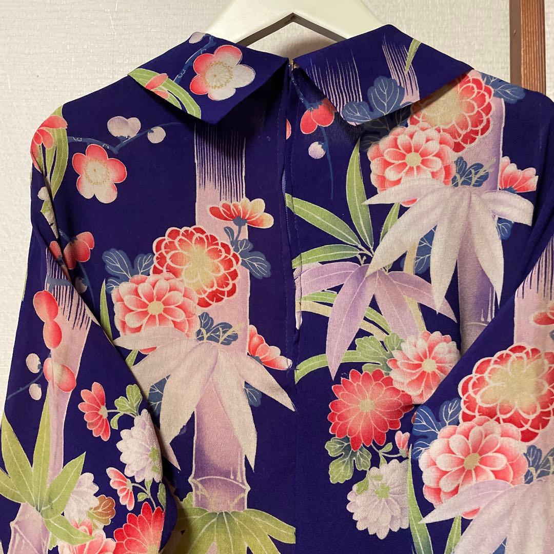 専用　シュウ様　新春　お値下げ　大正ロマン縮緬\"祝い花\"ワンピース