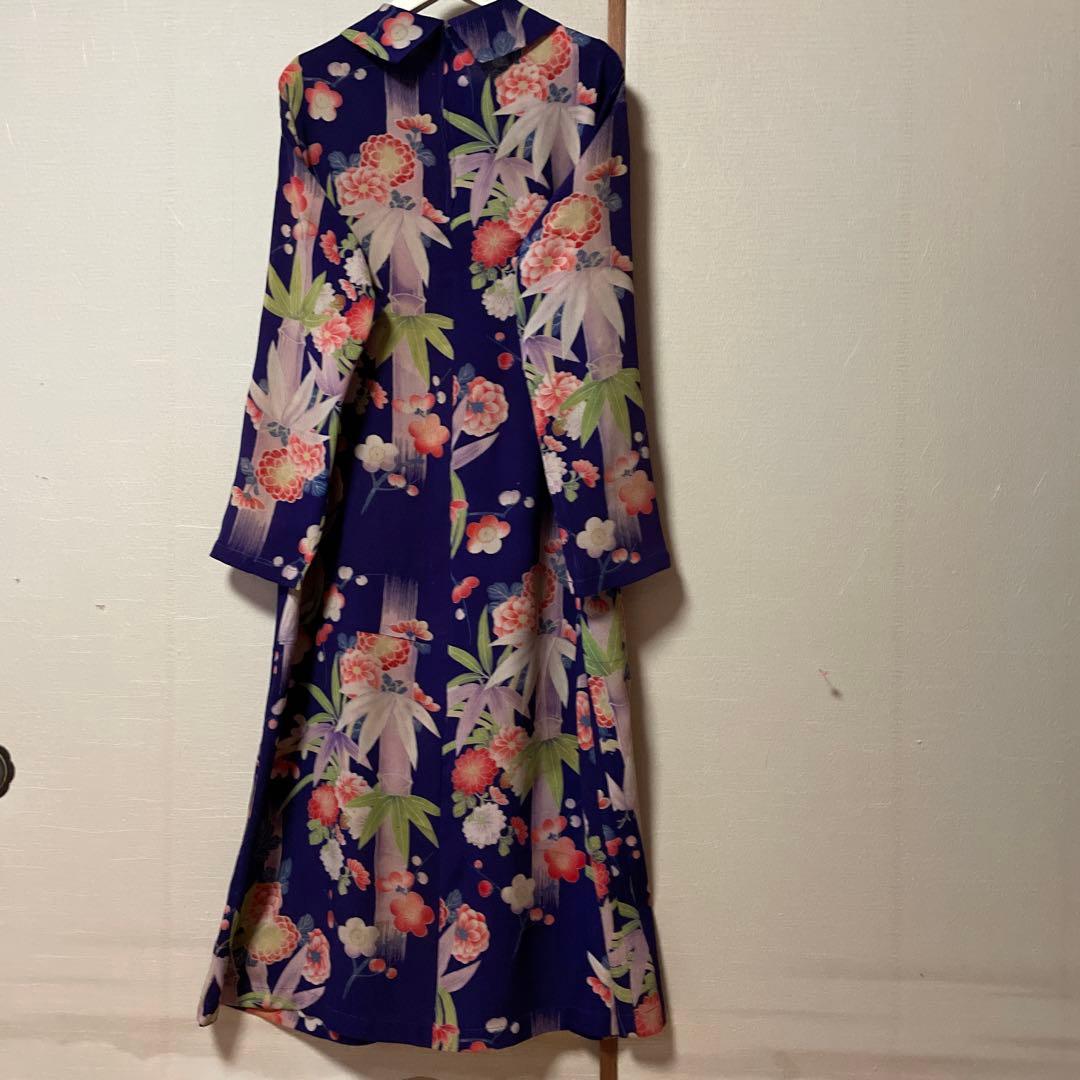 専用　シュウ様　新春　お値下げ　大正ロマン縮緬\"祝い花\"ワンピース