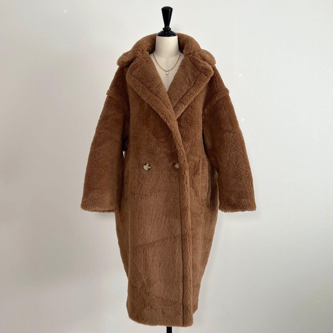 新型最新作❗️ベアロングコート テディコート ライトブラウン　キャメル