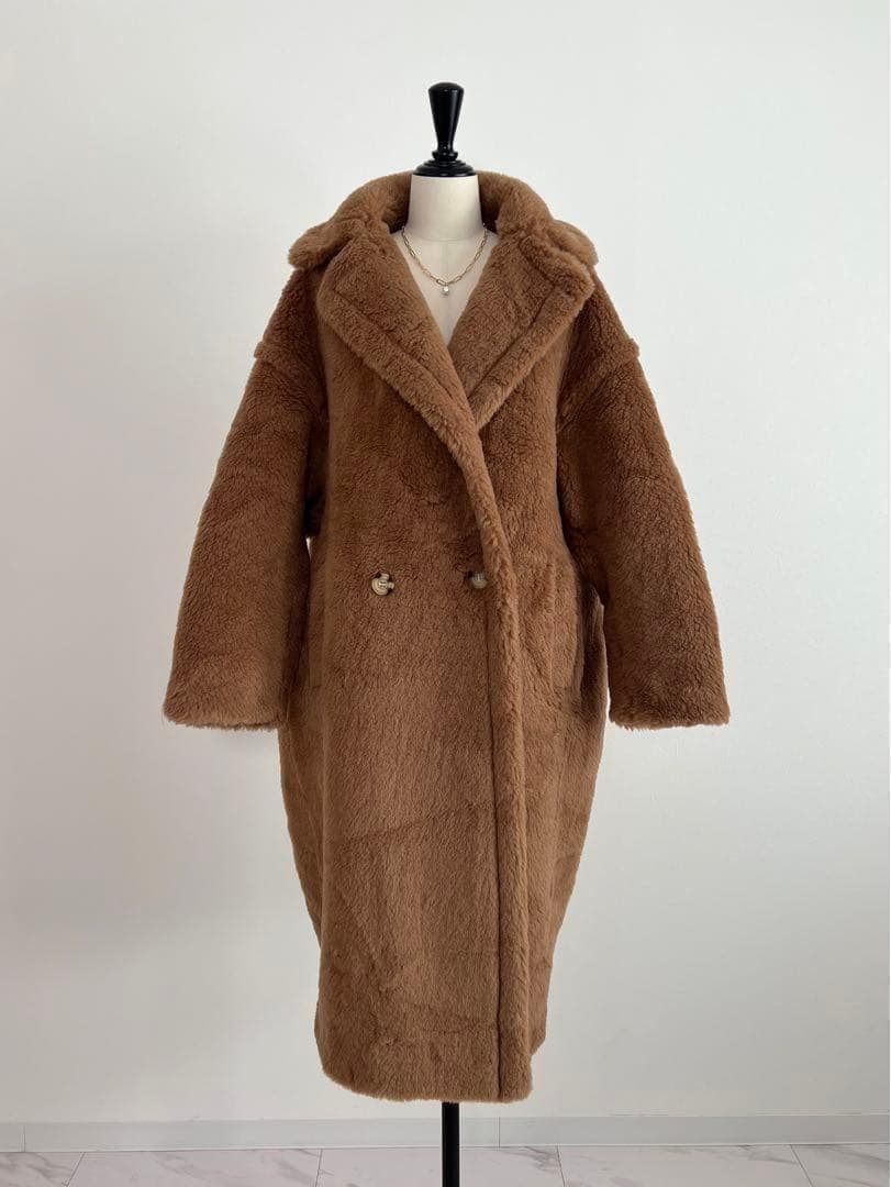 新型最新作❗️ベアロングコート テディコート ライトブラウン　キャメル
