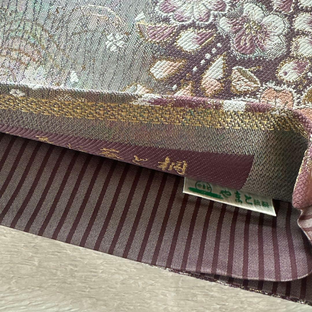 螺鈿がきらり風に揺れる辻が花　きものやまと　正絹六通袋帯