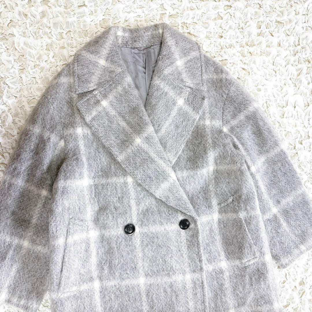 【極美品】23区 MANTECO シャギーチェック コート チェスターコート