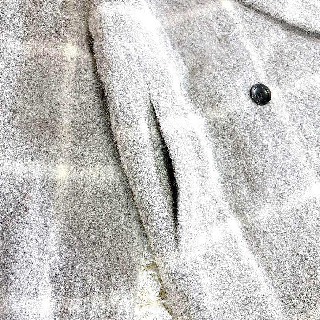 【極美品】23区 MANTECO シャギーチェック コート チェスターコート