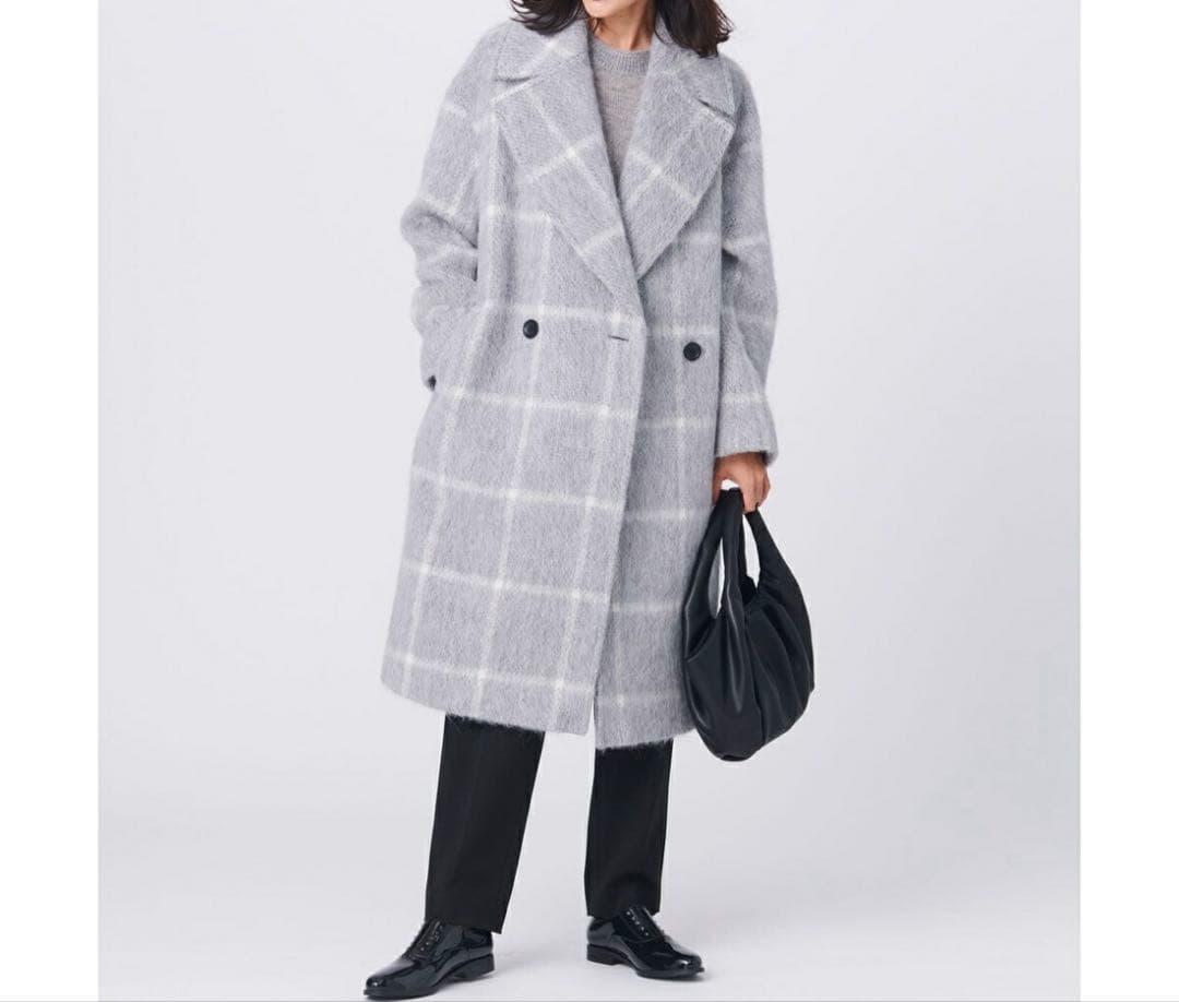 【極美品】23区 MANTECO シャギーチェック コート チェスターコート