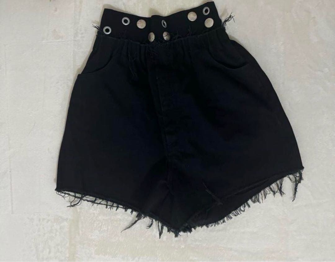 パンツ RAF SIMONS23ss STUDS WIDE DENIM SHORTS