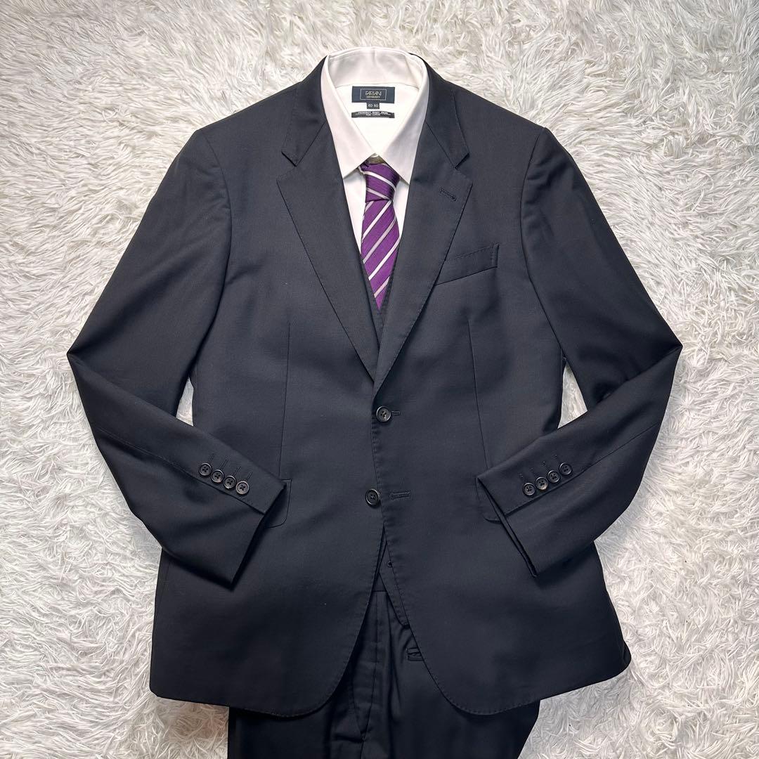 希少 極美品 ポールスミス 薔薇柄 花柄 ゼニア 3ピース セットアップ黒 MX