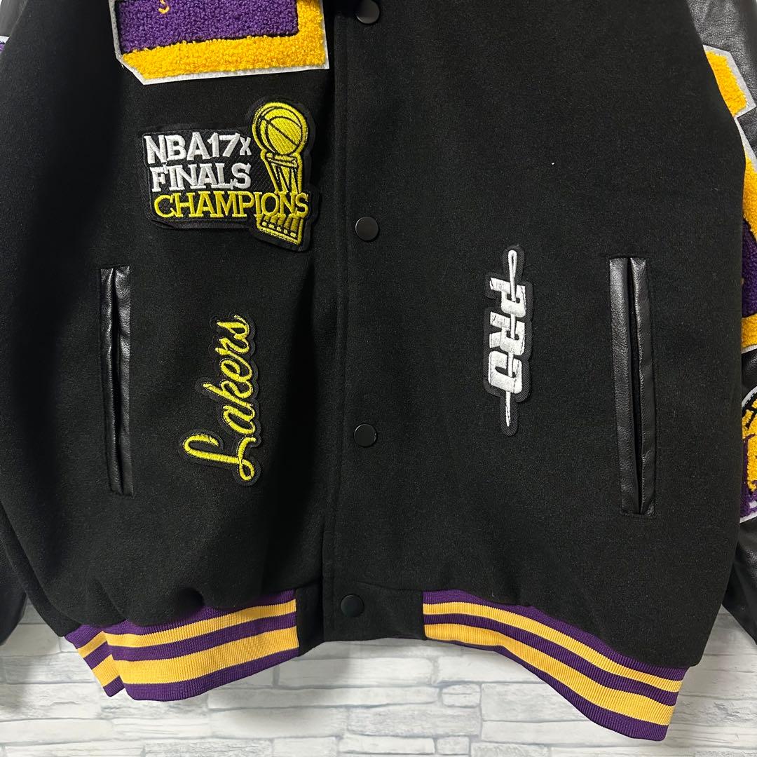 【未使用】希少 LAKERS レイカーズ スタジャン サガラ ロゴ L相当