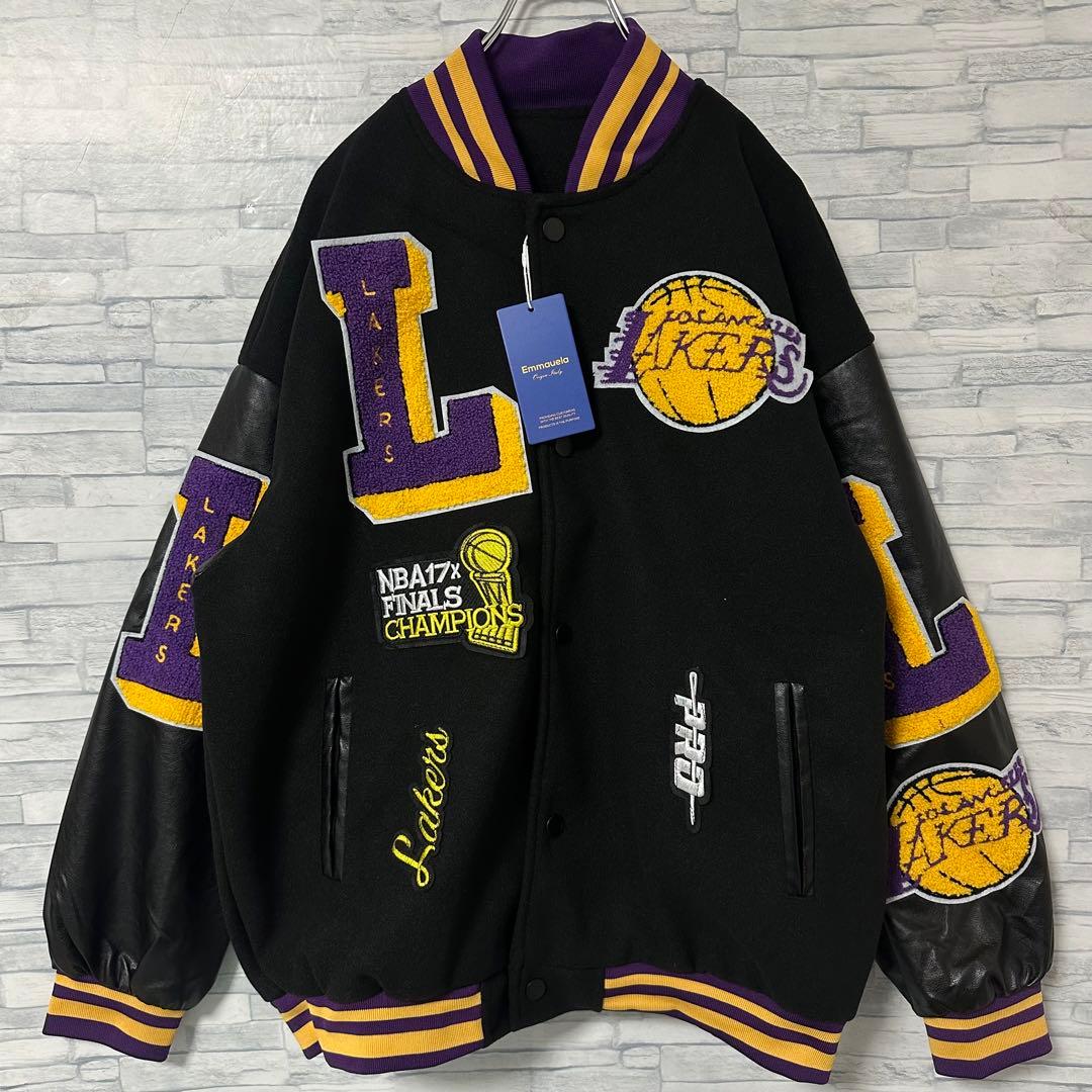 【未使用】希少 LAKERS レイカーズ スタジャン サガラ ロゴ L相当