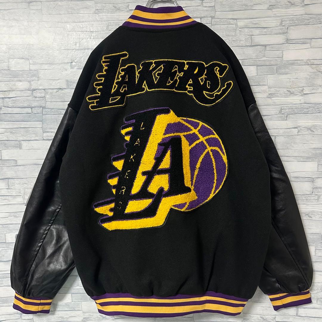 【未使用】希少 LAKERS レイカーズ スタジャン サガラ ロゴ L相当
