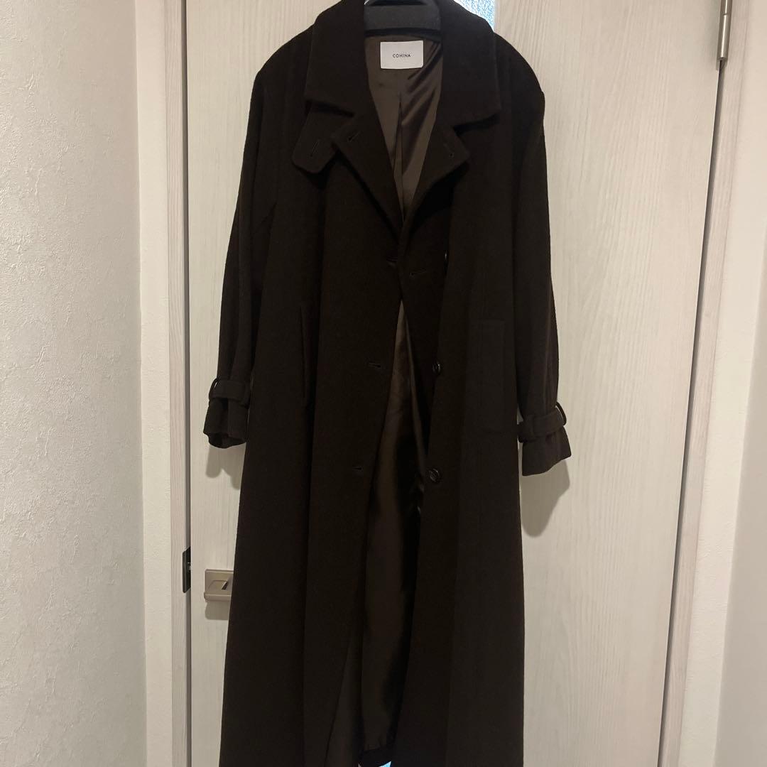 cohina セミダブルバックフレアウールコートregular ブラウン