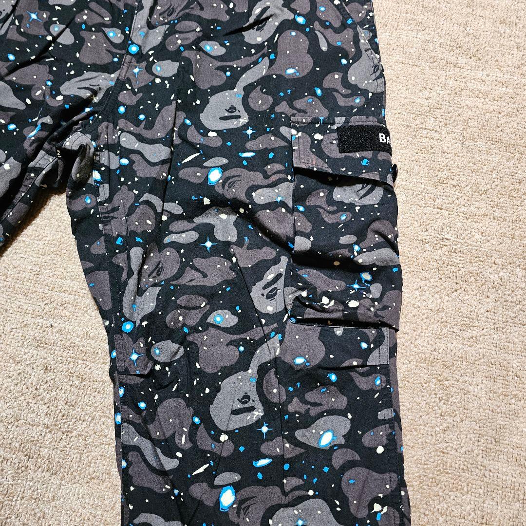 A BATHING APE エイプ 迷彩柄カーゴパンツ ブラック Lサイズ