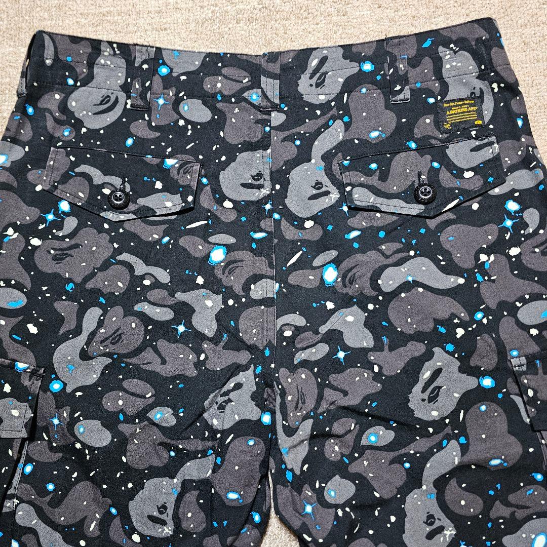 A BATHING APE エイプ 迷彩柄カーゴパンツ ブラック Lサイズ