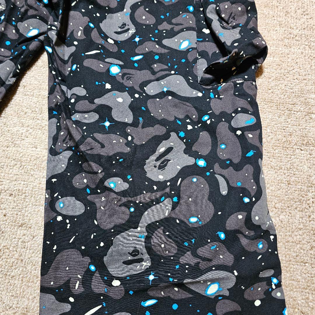 A BATHING APE エイプ 迷彩柄カーゴパンツ ブラック Lサイズ