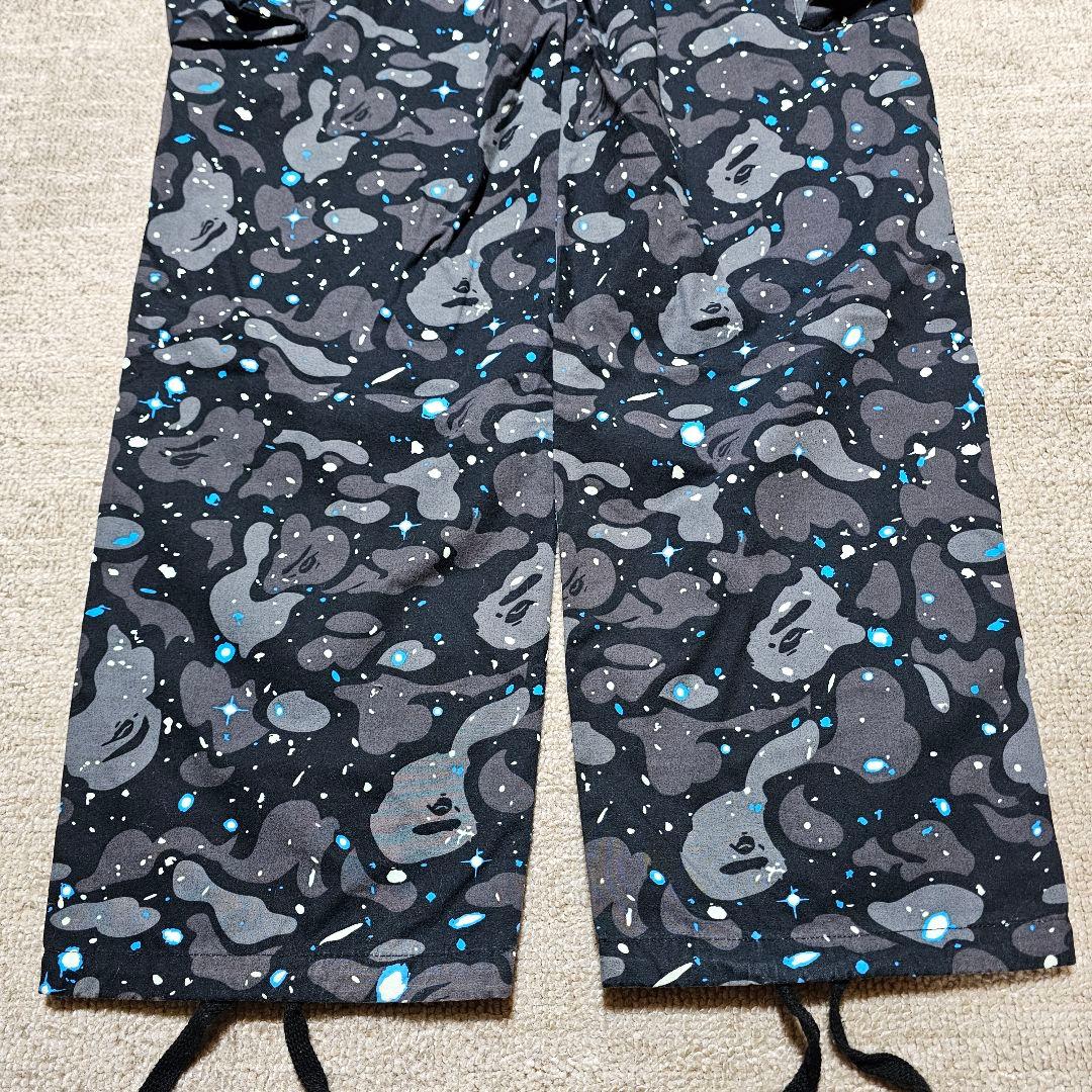 A BATHING APE エイプ 迷彩柄カーゴパンツ ブラック Lサイズ