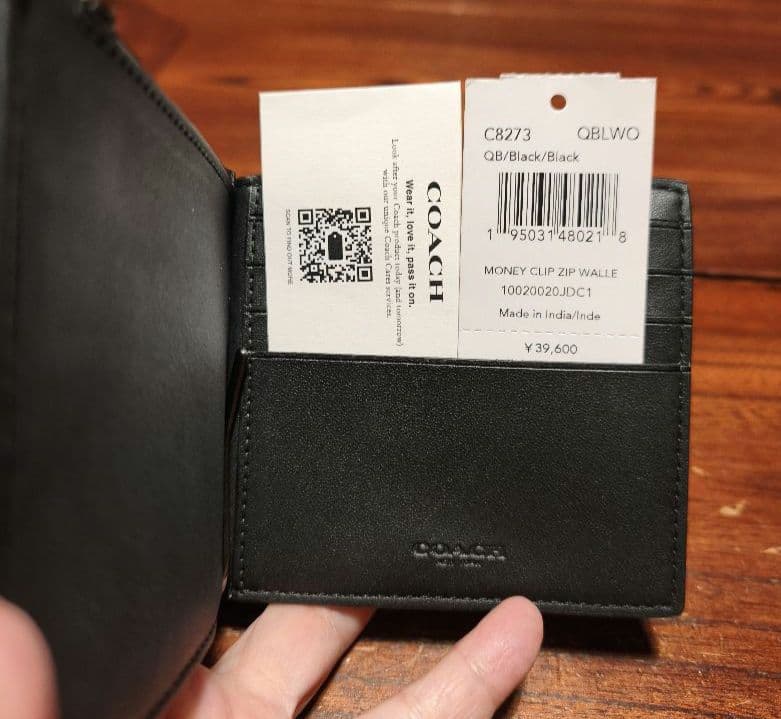 COACH マネー クリップ ジップ ウォレット シグネチャー【未使用】