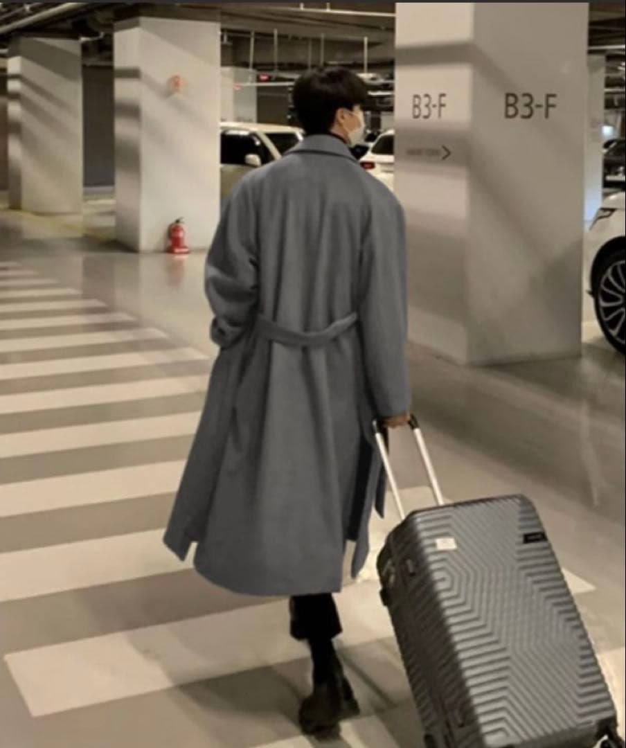 【美品】NOWLE/ウエストコード付き ロング丈 チェスターコート