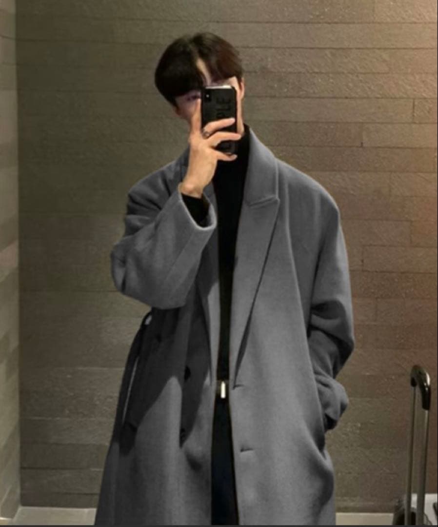 【美品】NOWLE/ウエストコード付き ロング丈 チェスターコート