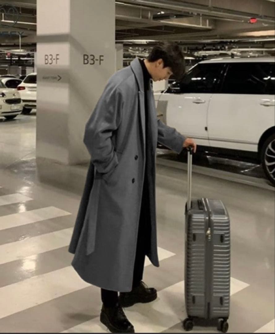 【美品】NOWLE/ウエストコード付き ロング丈 チェスターコート