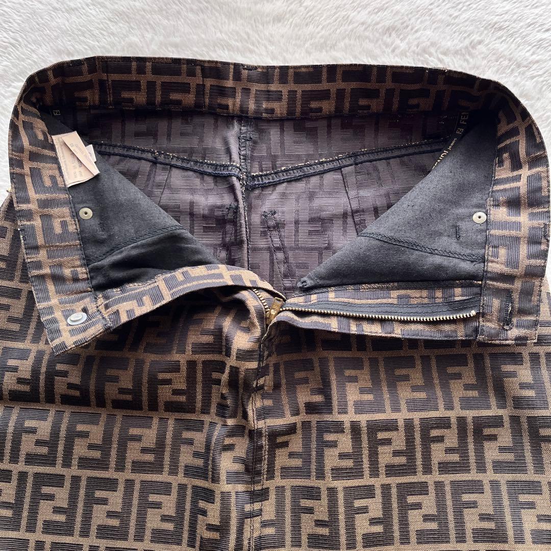 美品✨FENDI フェンディ ジャガード スカート ズッカ 総柄　FF ロゴ